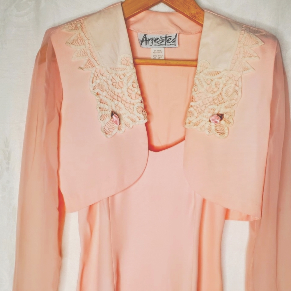 Arrested by Jonathan Martino, 2 piece peach dress